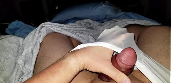  DADDY PLAYING WITH HIS POCKET PUSSY IN BED WHILE WEARING HIS FAVORITE UNDERWEAR